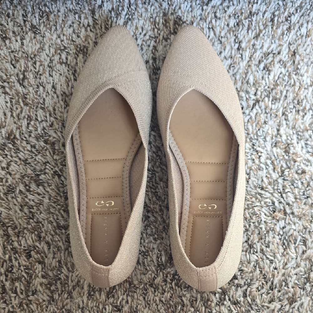 Kelly & Katie Textured Beige Flats
